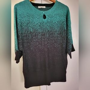 Studio Works Green & Black Sparkle Top Sz PL